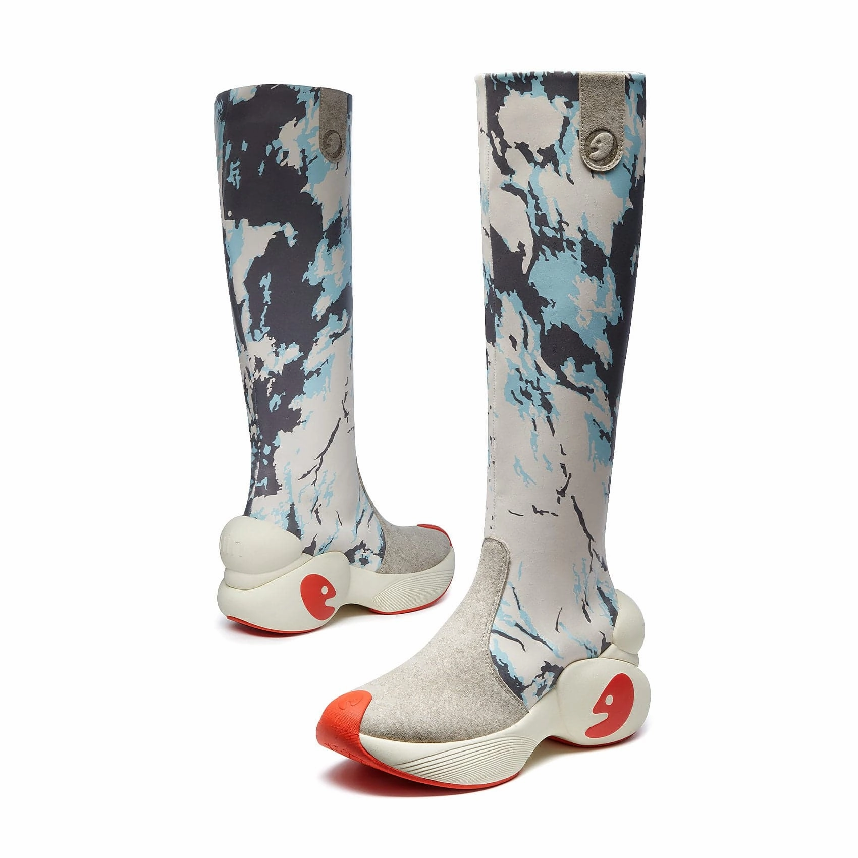 Black Low Heel Boots Mottled Marks Bilbao A5 Women