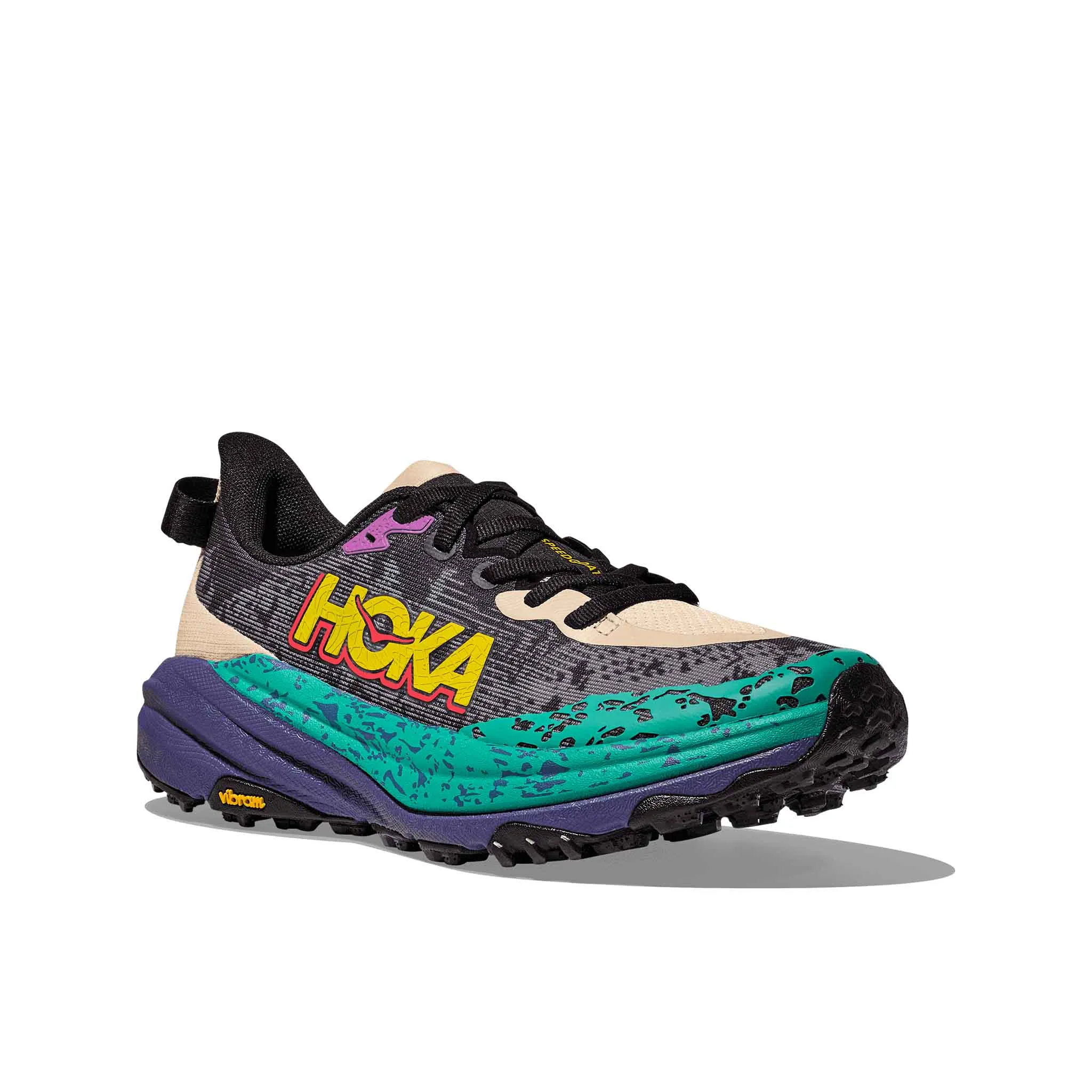 HOKA | Women's Speedgoat 6 Running Shoes - Oatmeal/Mountain Iris Factory Outlet
