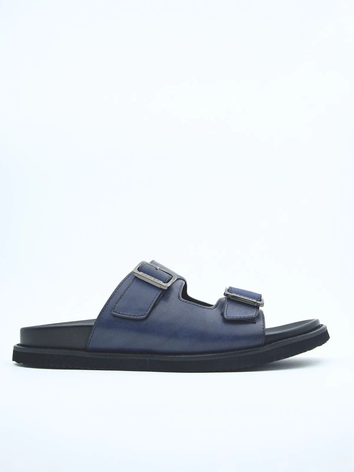 Half Slippers Kai Leather Double Strap Sliders