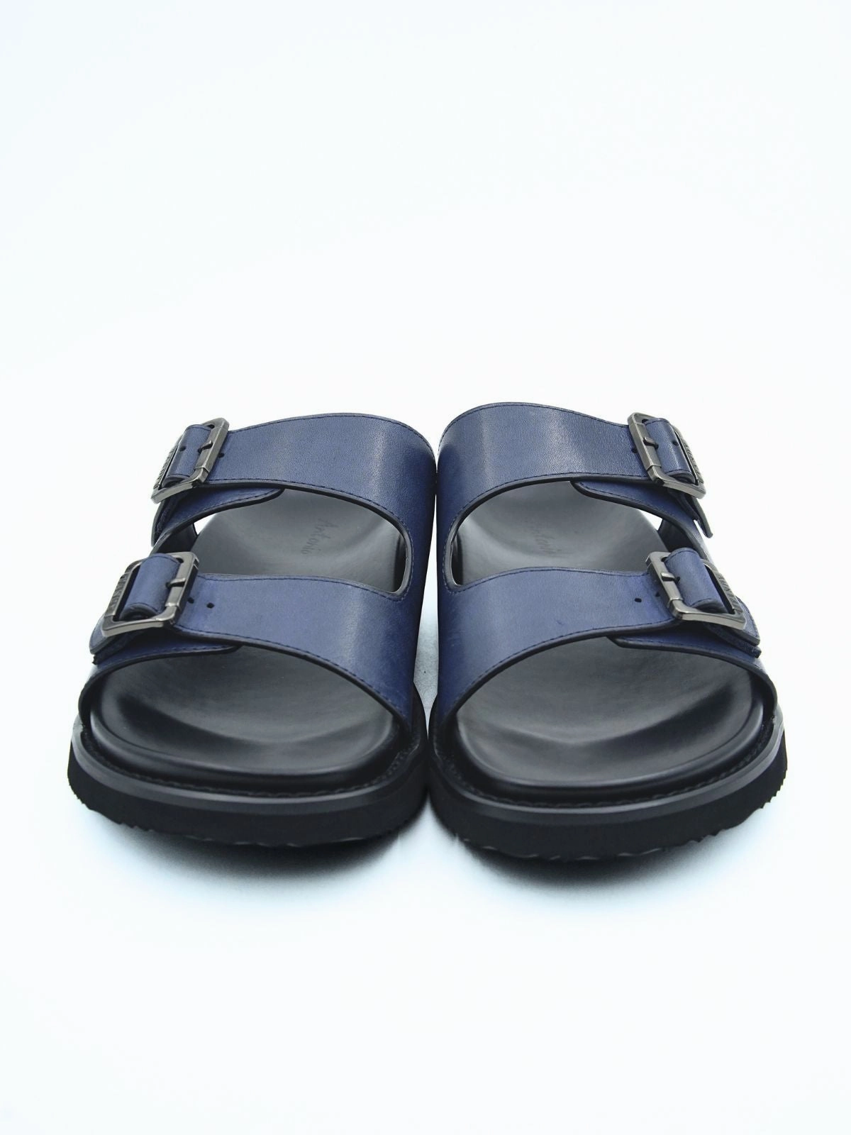 Kai Leather Double Strap Sliders Slide Sandals Furry