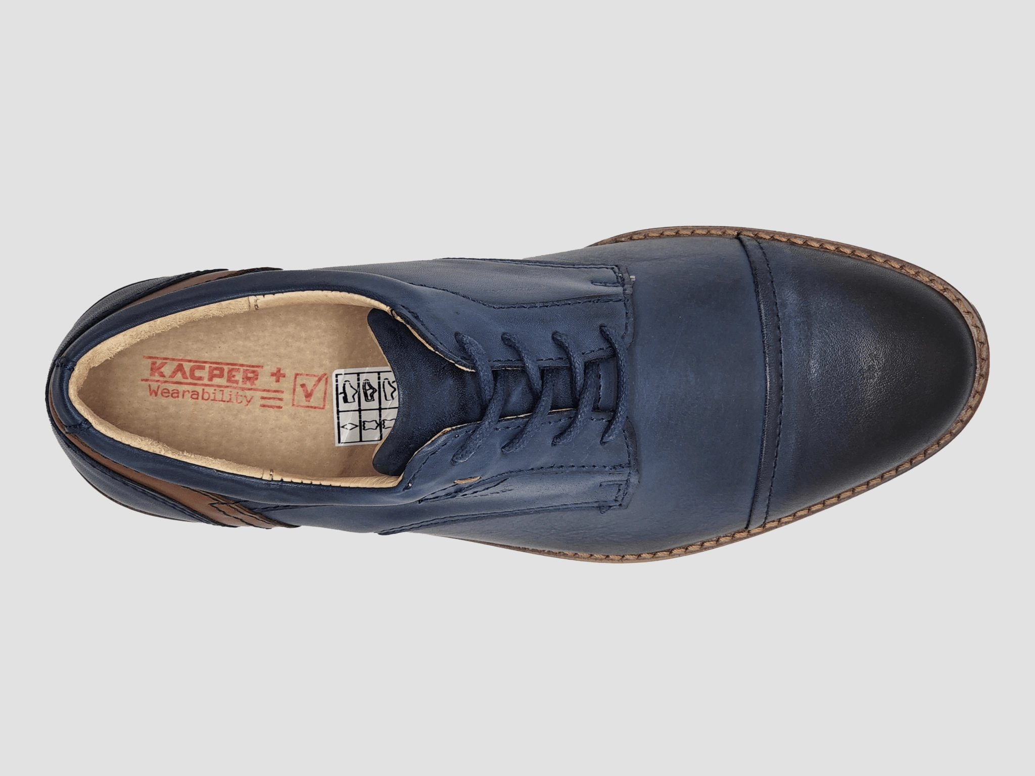 Oxfords With Skinny Jeans Men's Oxford Toe-Cap Leather Dress Shoes - Navy