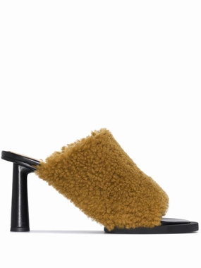 75mm shearling asymmetric sandals Sandals Waterproof With Straps Open Toe Size 11 Wide