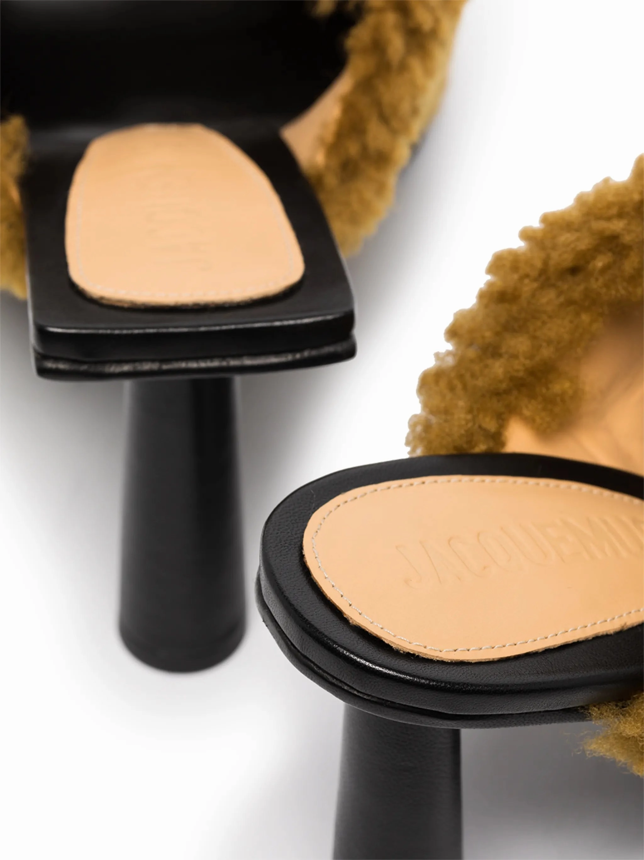 Pearl Sandals Heels 75mm shearling asymmetric sandals