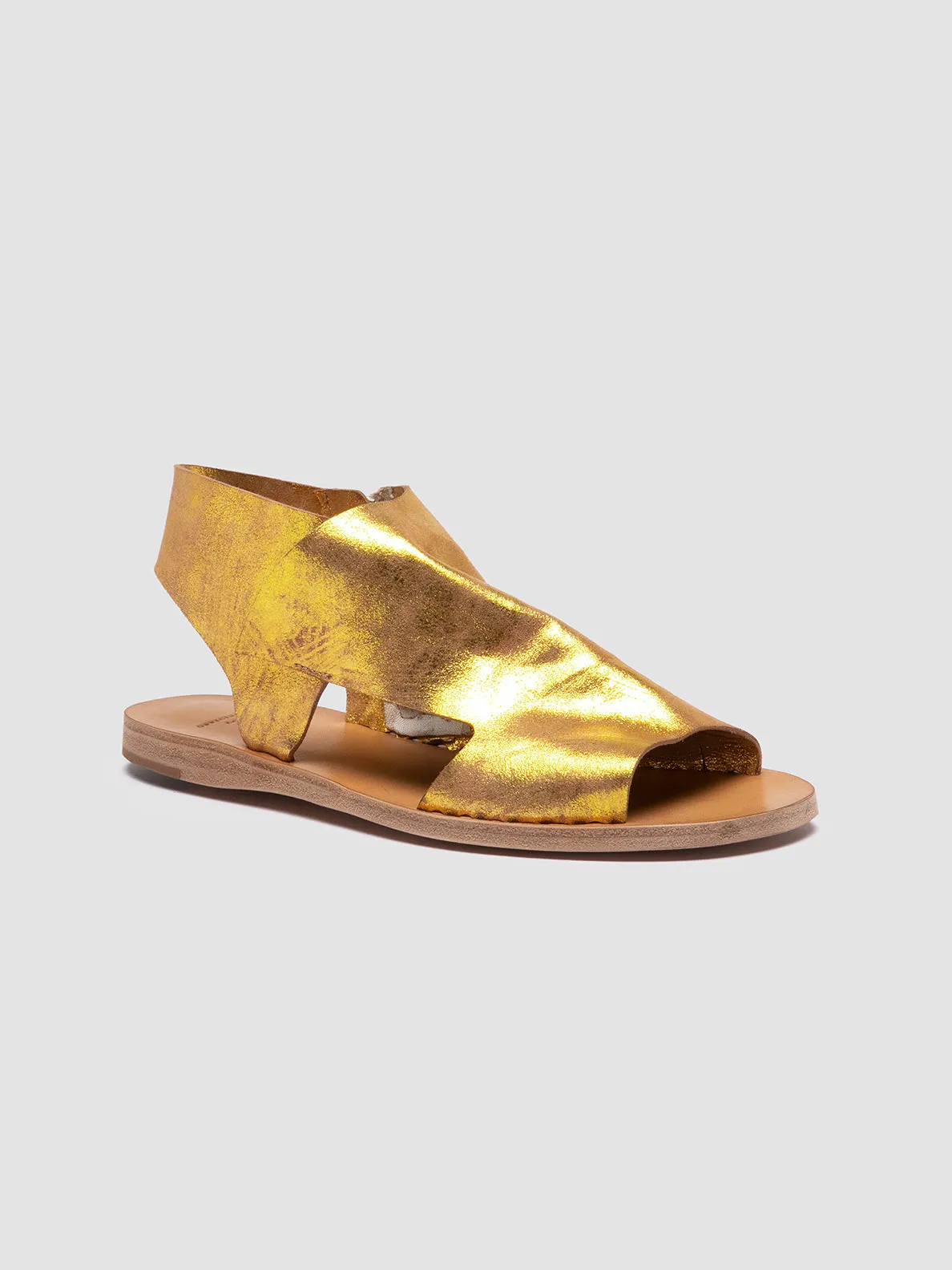 Lace Up Platform Sandals ITACA 033 - Gold Leather Sandals