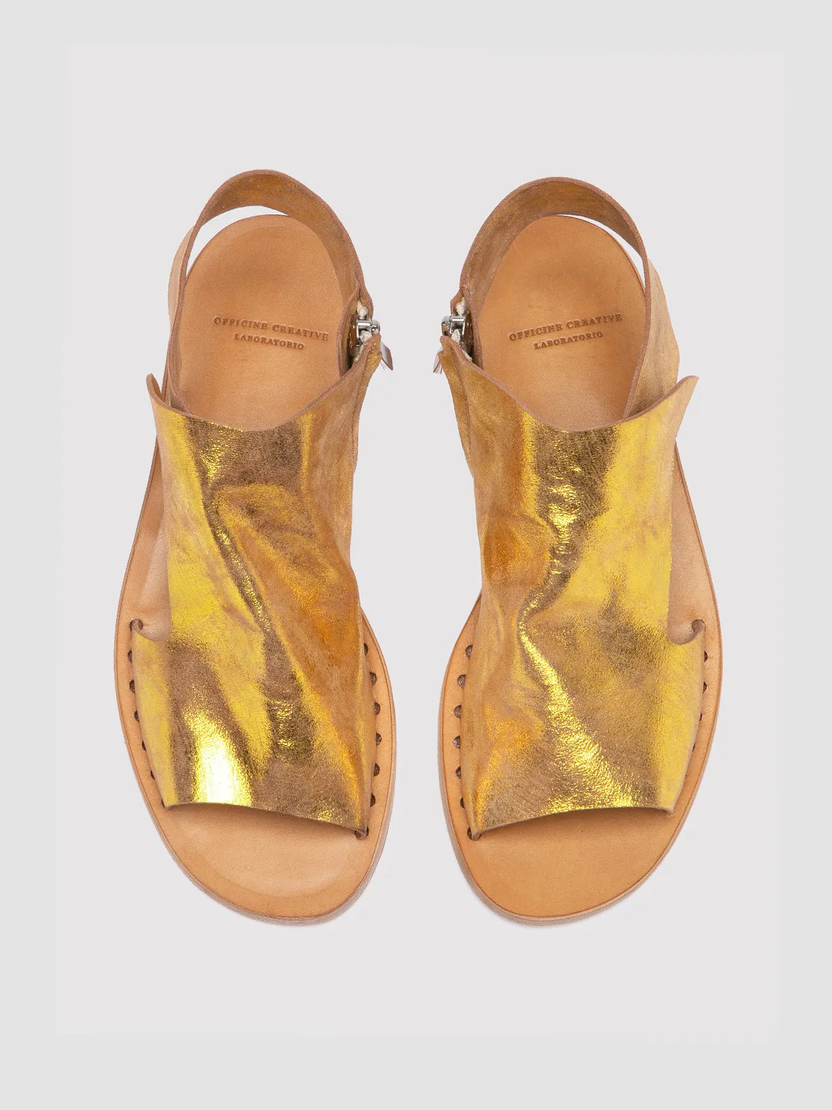 ITACA 033 - Gold Leather Sandals Comfortable Dress Sandals