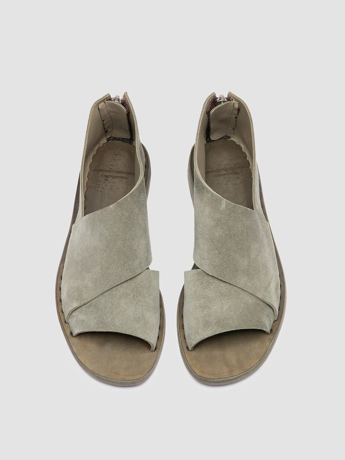 Sandals Montego Jamaica ITACA 046 - Green Suede Peep Toe Shoes