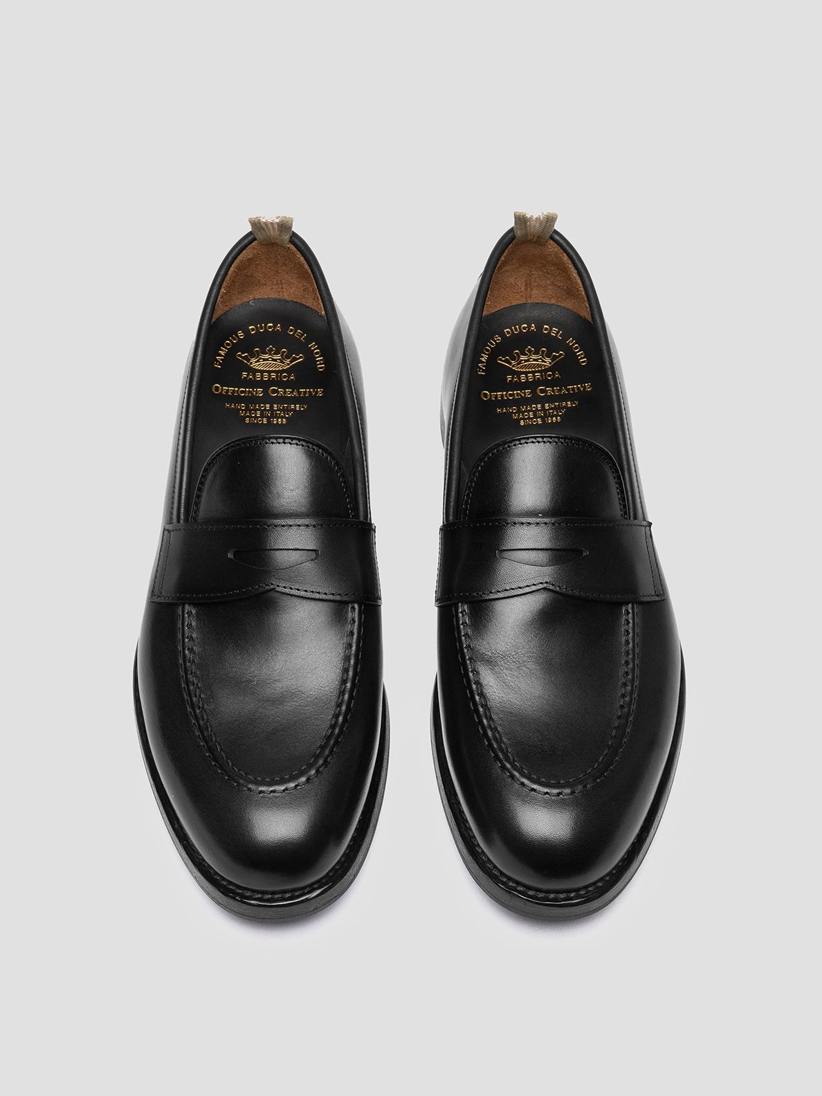 Italian Loafers Sale IVIES 001 - Black Leather Penny Loafers