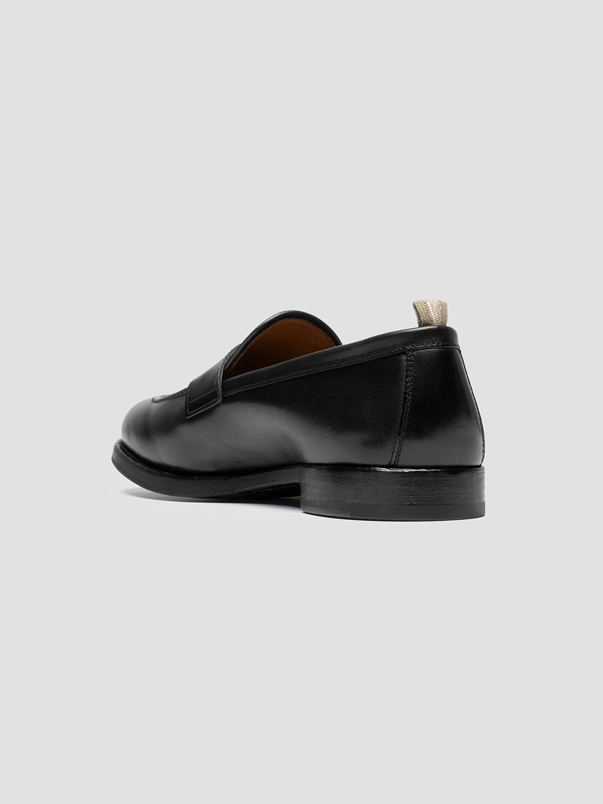 Affordable Mens Loafers IVIES 001 - Black Leather Penny Loafers