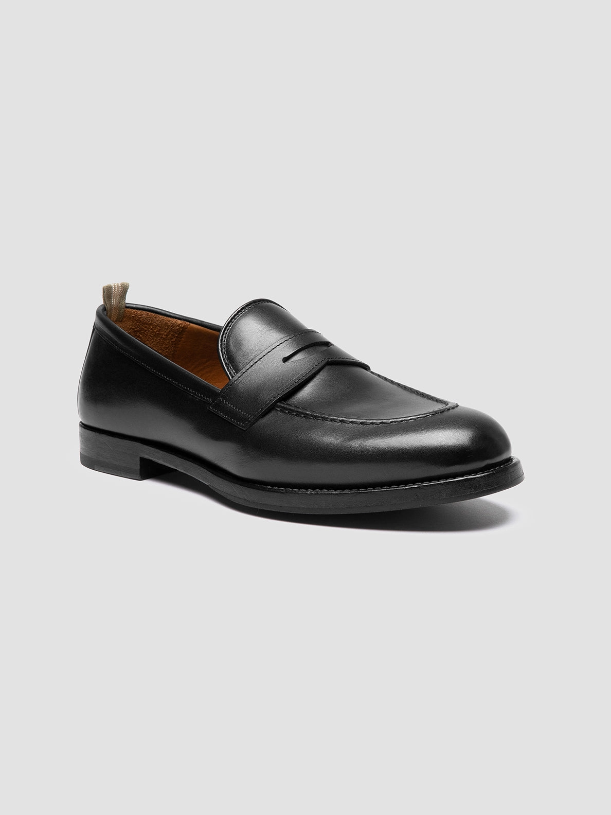 IVIES 001 - Black Leather Penny Loafers Loafers With Khakis