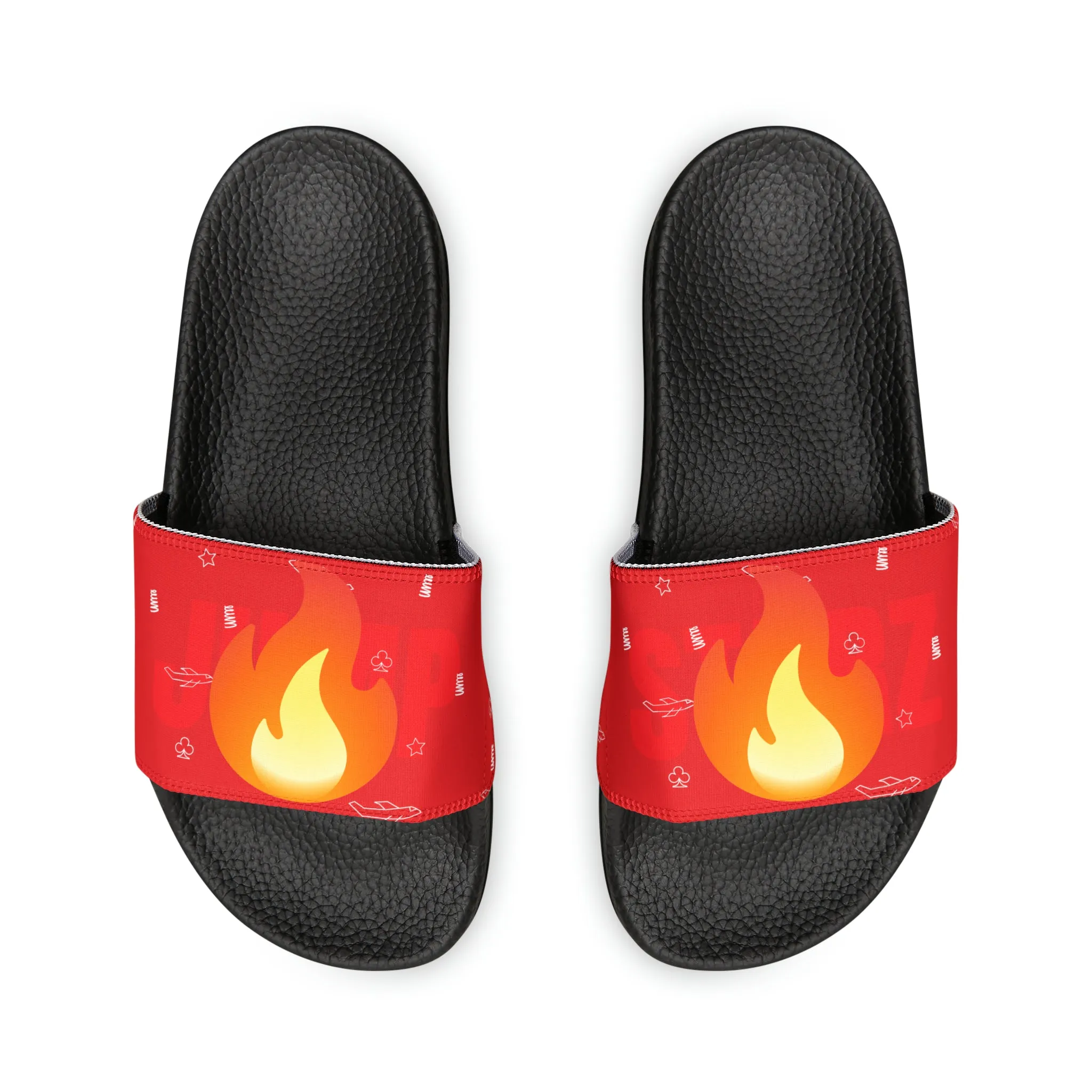 JSJSFC Polly Glide Sandals (Men's Sizing) Iron Flamez Edition Double Buckle Sandals