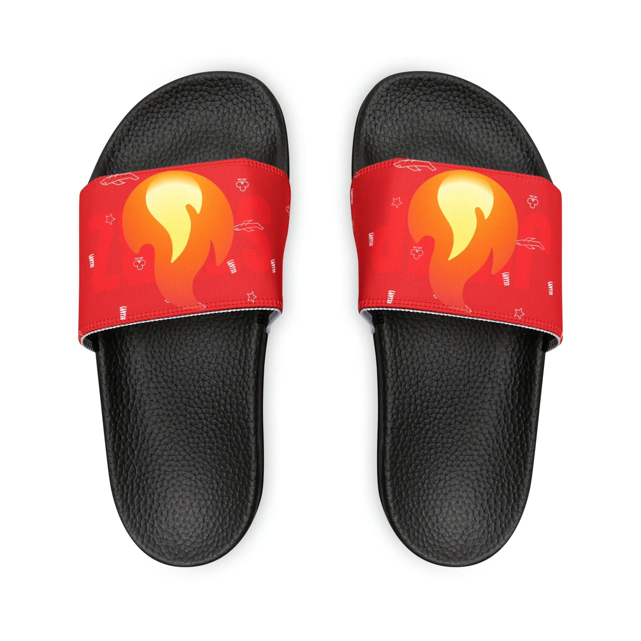 JSJSFC Polly Glide Sandals (Men's Sizing) Iron Flamez Edition Sparkle Steve Sandals