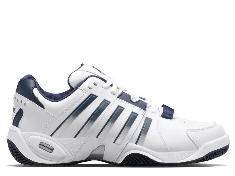 K-Swiss Accomplish IV Omni Mens Tennis Shoe (White/Peacoat/Silver) Hoff Tennis Shoes