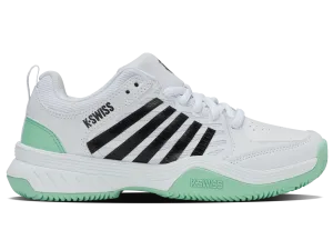 Tennis Shoes 6pm K-Swiss Court Express 2 Clay Ladies Tennis Shoe (White/Neon Mint/Black)
