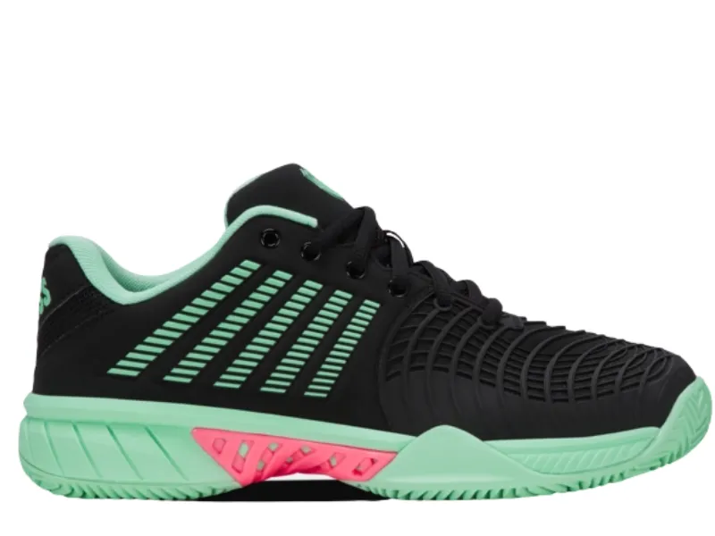 Ladies New Balance Tennis Shoes K-Swiss Express Light 3 Clay Ladies Tennis Shoe (BLACK/MINT)