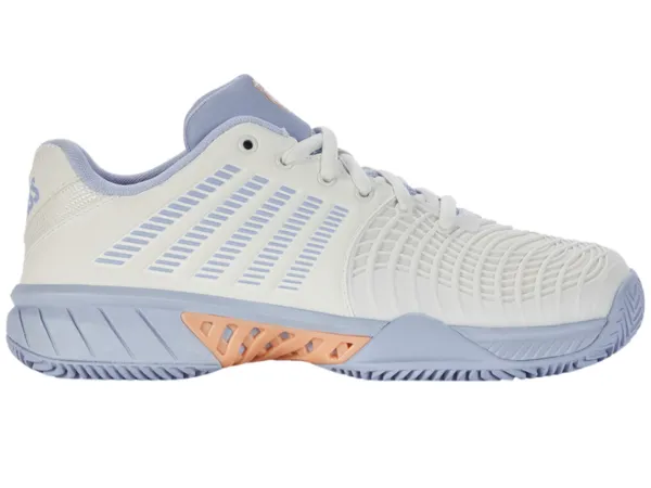 K-Swiss Express Light 3 HB Ladies Tennis Shoe (Star White/Heather/Peach Fuzz) Retro Nike Tennis Shoes