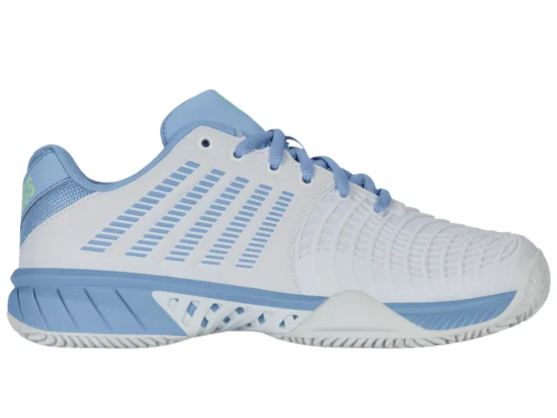 Tennis Shoes For Men K-Swiss Express Light 3 HB Ladies Tennis Shoe (White/Dutch Canal)