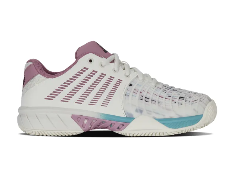 Serena Williams Tennis Shoes K-Swiss Express Light 3 Padel Ladies Tennis Shoes (White/Purple)