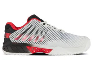 Tennis Shoes Size 12 K-Swiss Hypercourt Express 2 HB Mens Tennis Shoe (Bright White/Stretch Limo/High Risk Red)