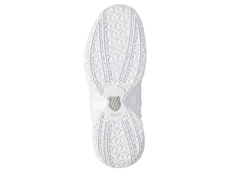 K-Swiss TFW Court Prestir Omni Ladies Tennis Shoe (White/Silver) Orthofeet Tennis Shoes