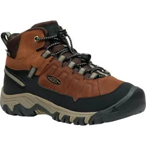 Hiking Shoes Outfit Keen Big Kid's (Sizes 1 to 7) Targhee IV Mid Waterproof Boot - Bison/Brindle