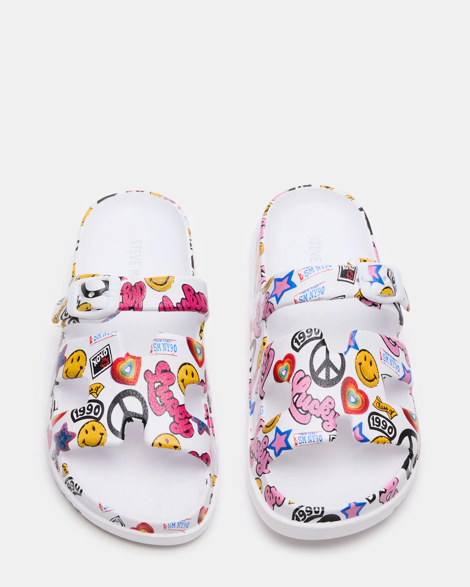 KIDS' SPIRIT WHITE MULTI Platform Flip Flop Sandals