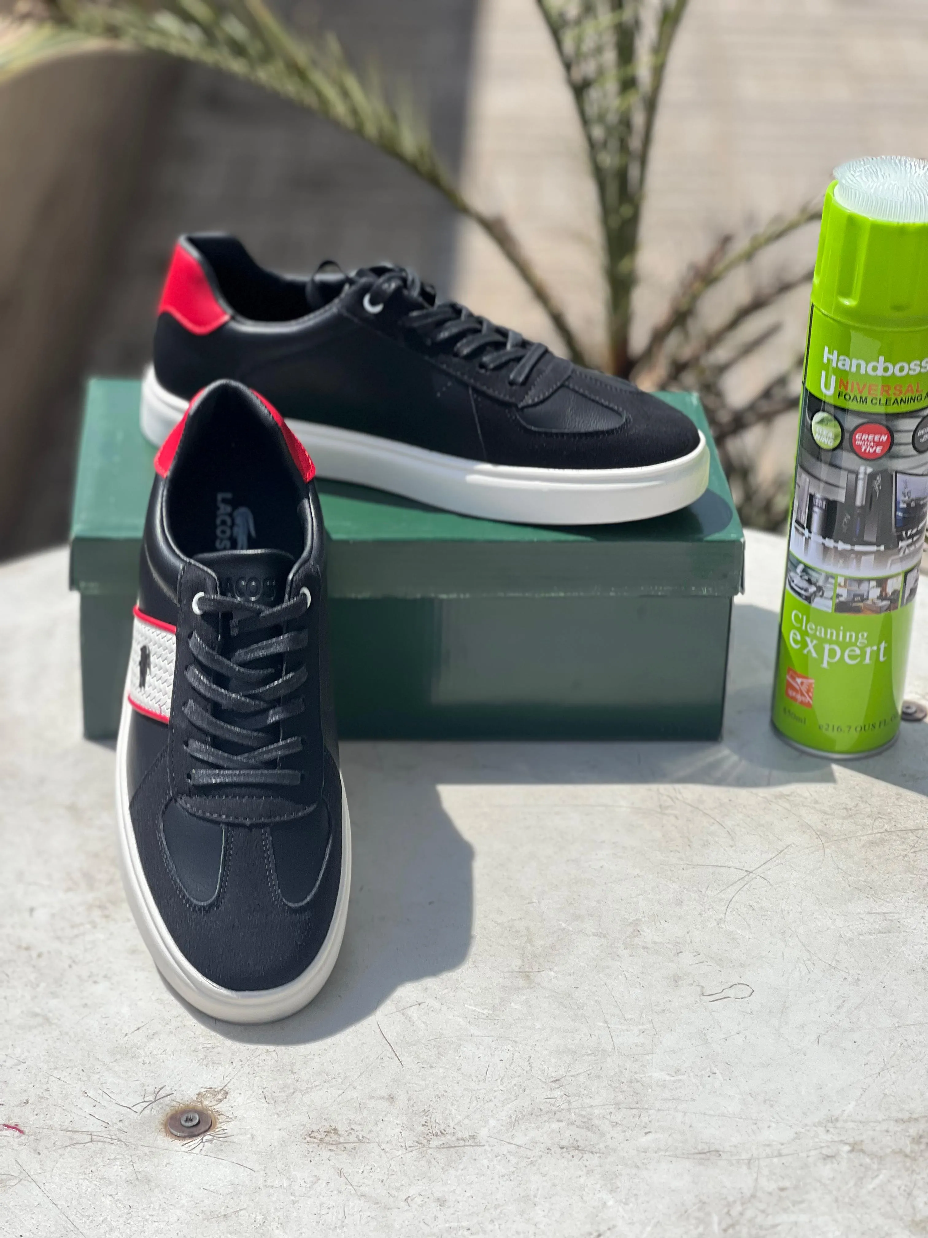 Lacoste Black Red casual sneakers Tights With Sneakers