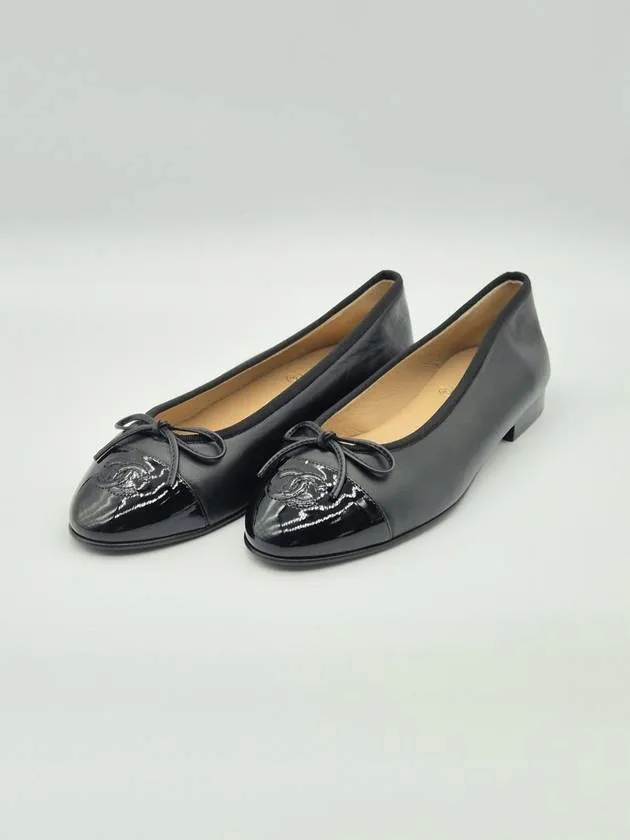 Lambskin Ballerina Flats Black Chanel Flat Ankle Tie Shoes