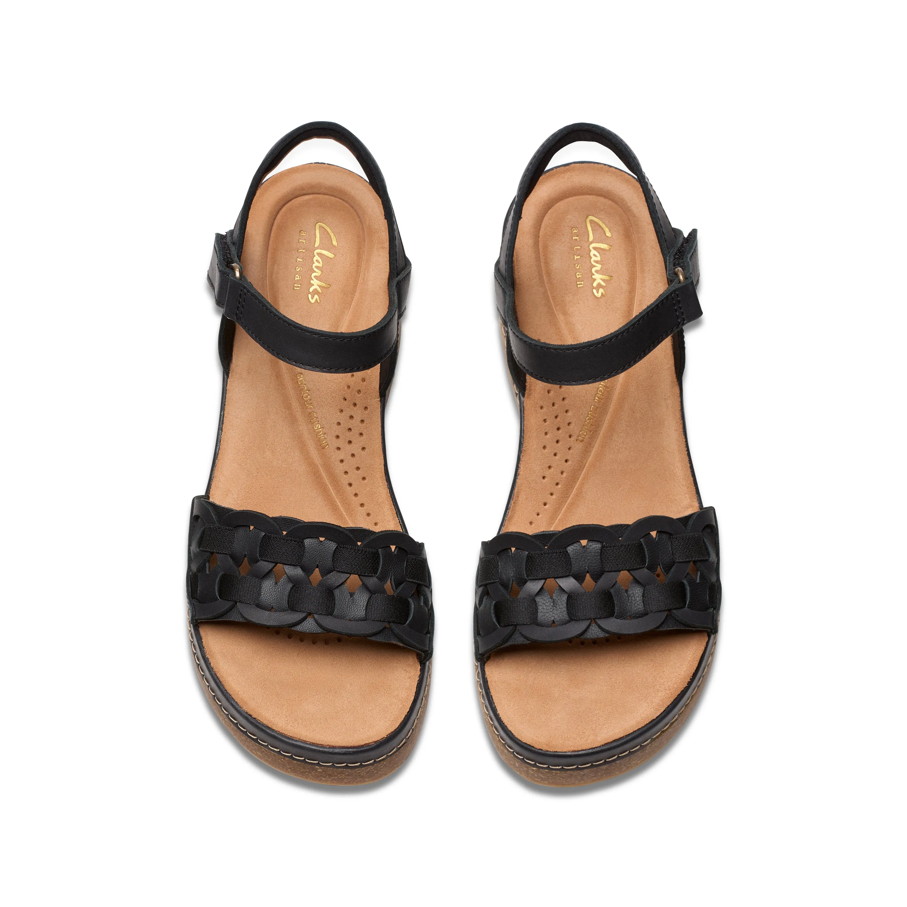 Sandals With Low Heels Clarks Women's Kassanda Bar Wedge Sandal - Black