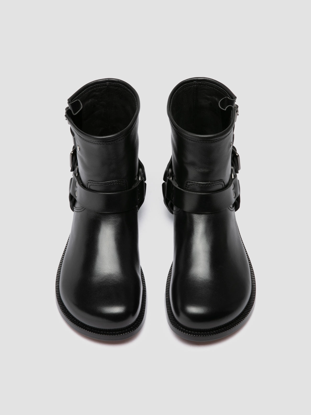 EMERALD 016 - Black Leather Pull-On Boots Alexander Mcqueen Hoof Boots