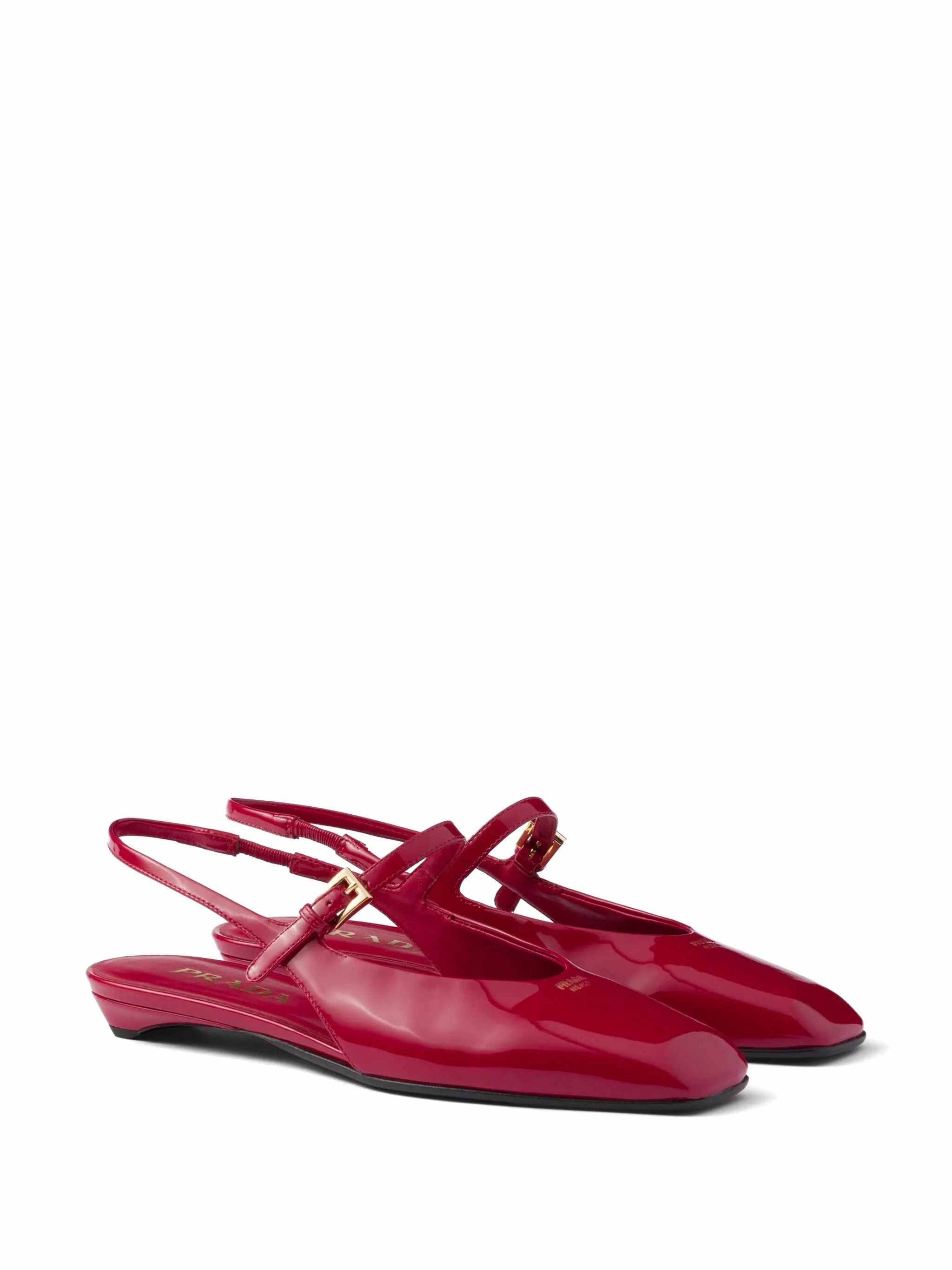 leather slingback ballerina shoes Flat Purple Shoes