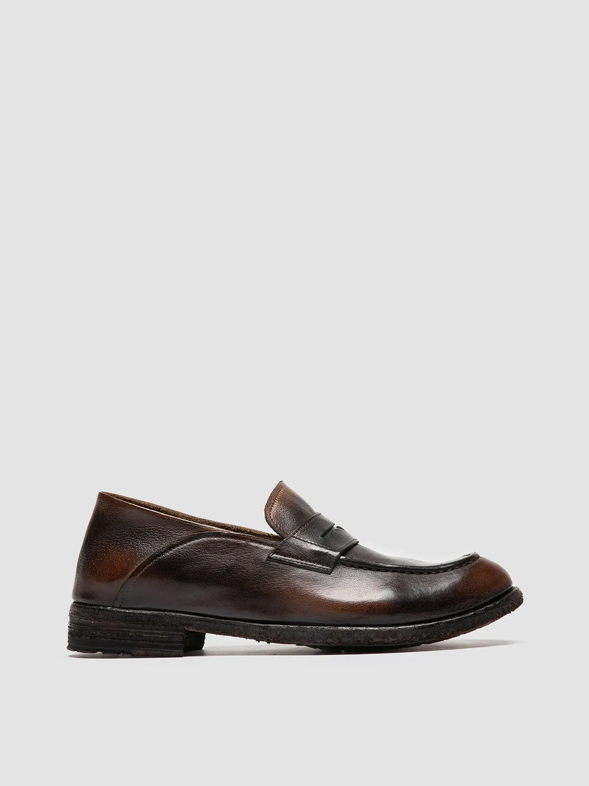 LEXIKON 140 - Coffee Leather Penny Loafers Loafers Narrow