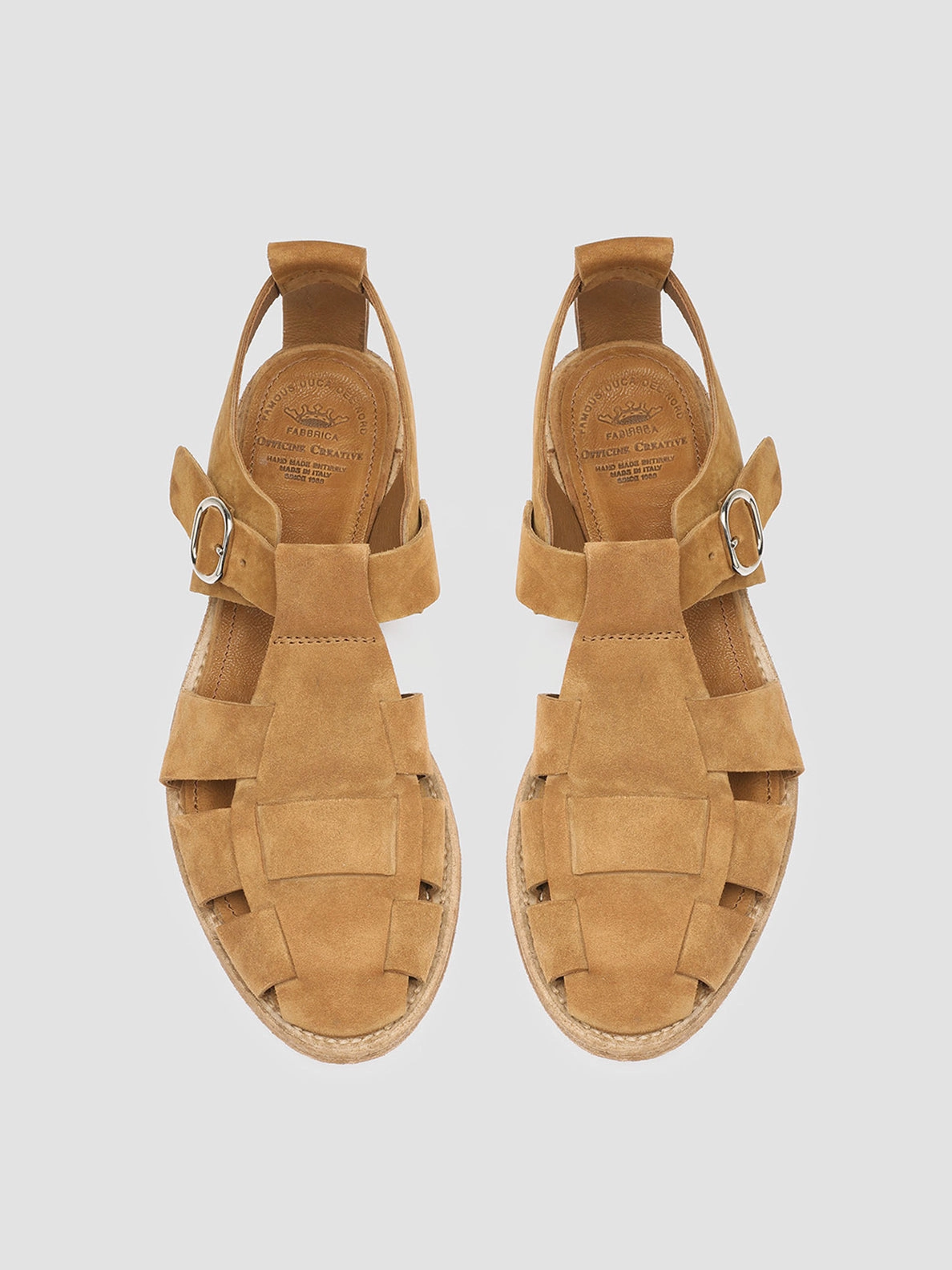 LEXIKON 536 - Brown Suede Sandals Wedge Low Sandals