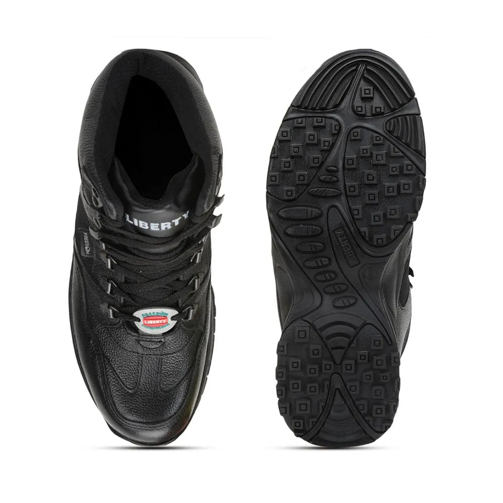 Freedom Casual (Black) Defence Hiking/Trekking Ankle Shoes SHAURYA By Liberty Sypes Mid Leather Hiking Shoes