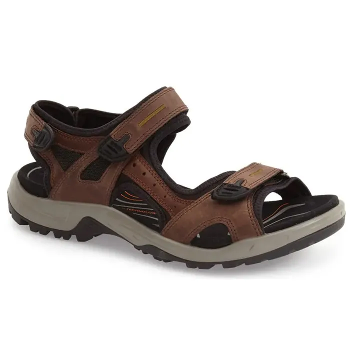 ECCO Men's Yucatan Espresso/Cocoa Brown/Black Platform Croc Sandals