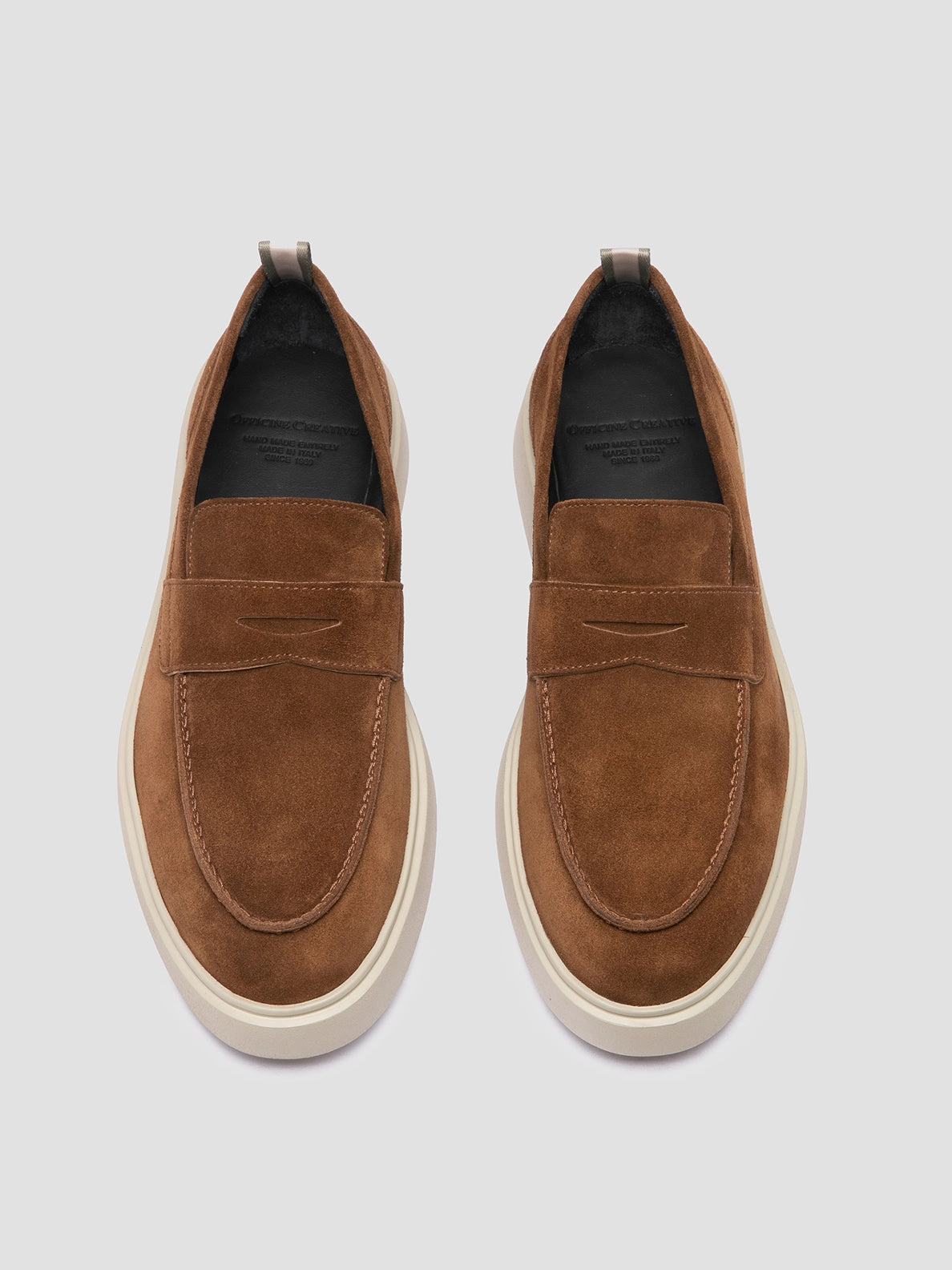 Italian Suede Loafers FRAME 001 - Brown Suede Penny Loafers