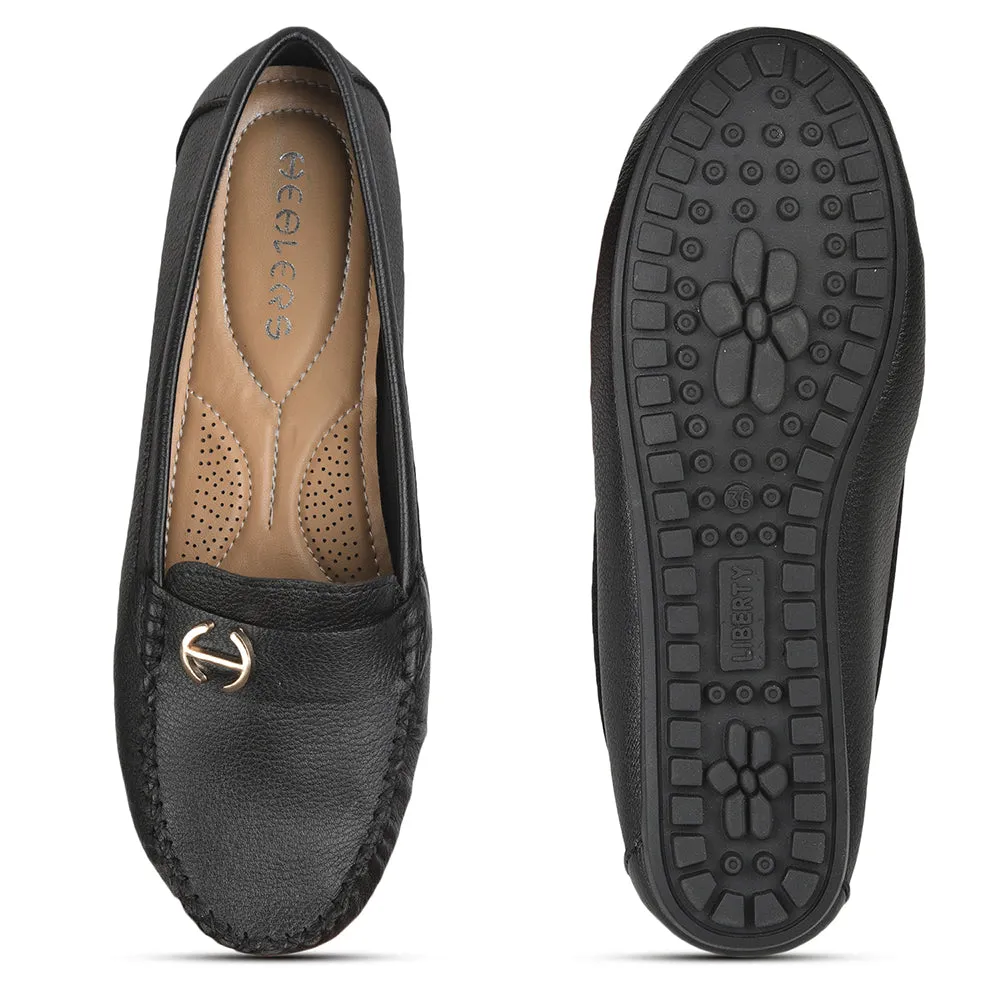 Healers Casual Black Loafers For Women GI-SD-301 By Liberty Unisa Loafers