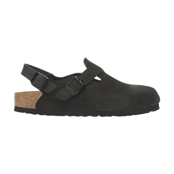 Birkenstock Men's Tokio Suede Leather Black Plus Size Sandals For Wide Feet