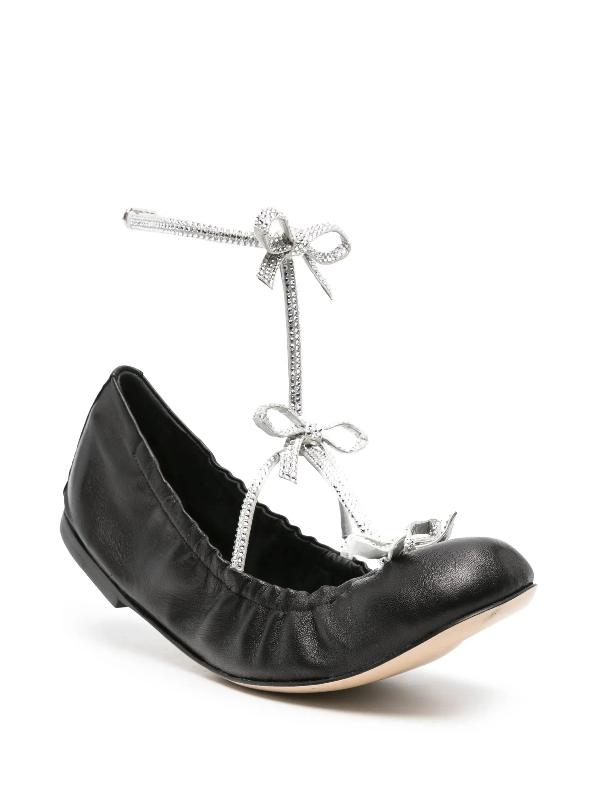 Backless Flat Shoes Caterina leather ballerina shoes