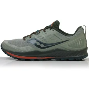 Saucony Peregrine 10 Men's Trail Shoe - Pine/Orange Cheetah Running Shoes