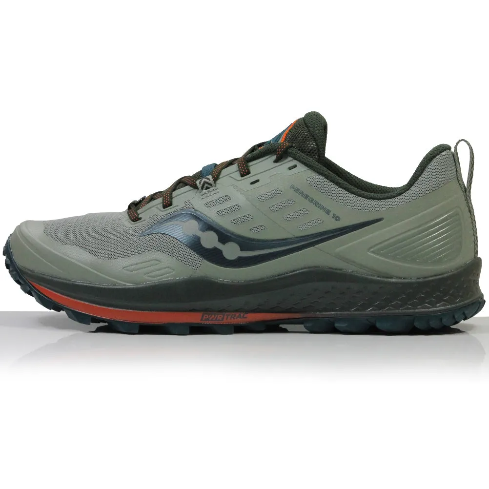 Saucony Peregrine 10 Men's Trail Shoe - Pine/Orange Best Shoes For Ankle Support In Running