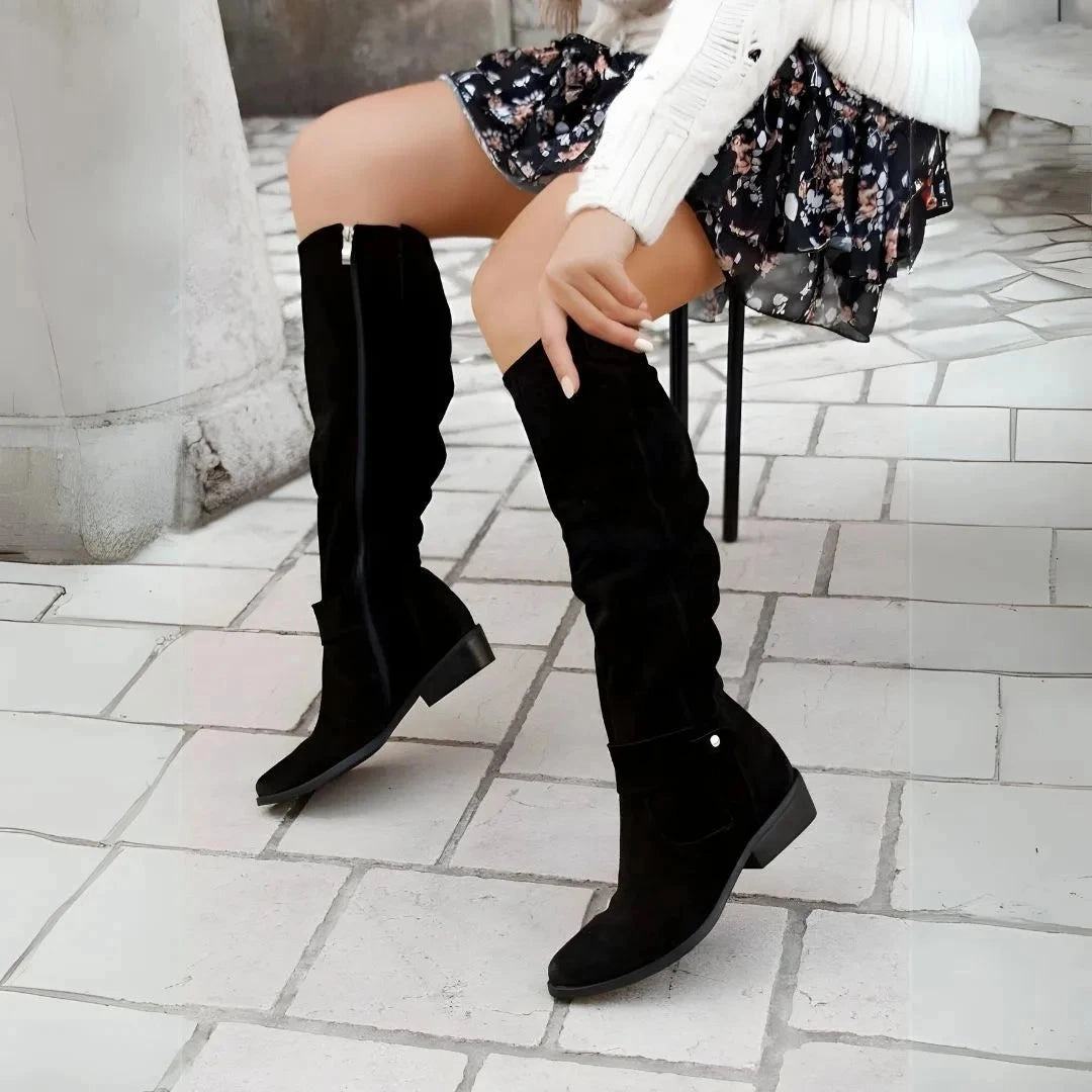 Olga Slouchy Knee-High Suede Boots