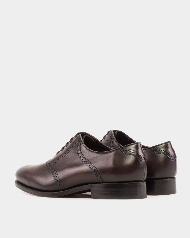 Martin Burgundy Saddle Oxford Two Tone Brogue Oxford Shoes