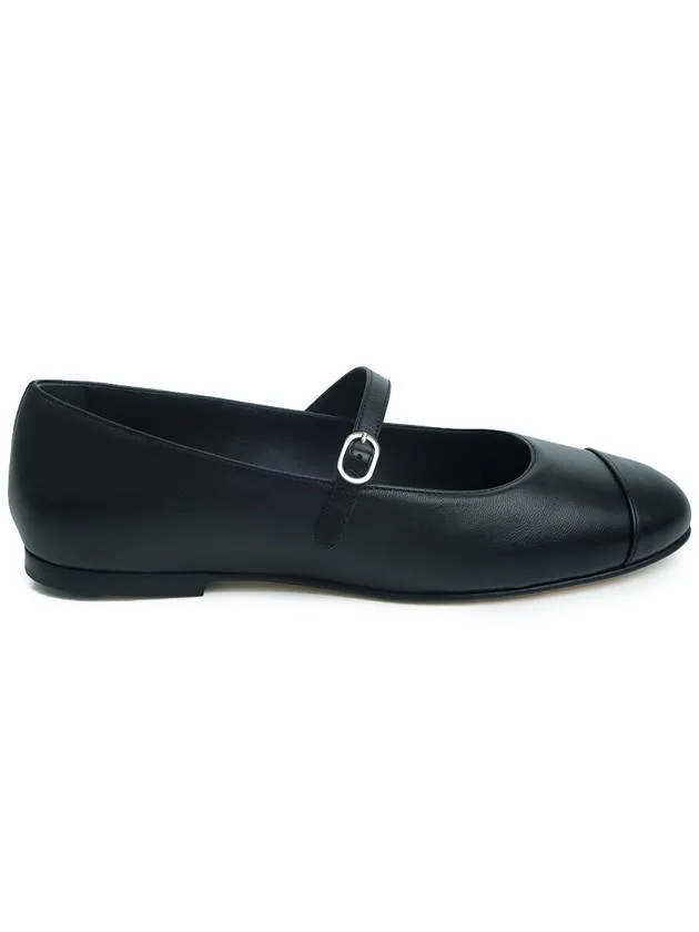 Mary Jane Lambskin Ballerina Flat Black Chanel Flat Mary Jane Shoes Double Strap