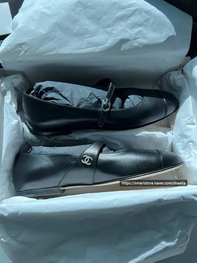 Mary Jane Lambskin Ballerina Flat Black Chanel Mary Jane Shoes