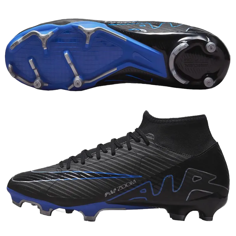 Most Recent Nike Shoes Nike Men's Nike Zoom Mercurial Superfly 9 Academy Soccer Shoes - Black / Chrome-Hyper Royal