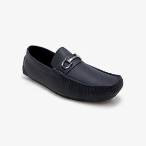 Men's Buckled Loafers Navy Penny Loafers