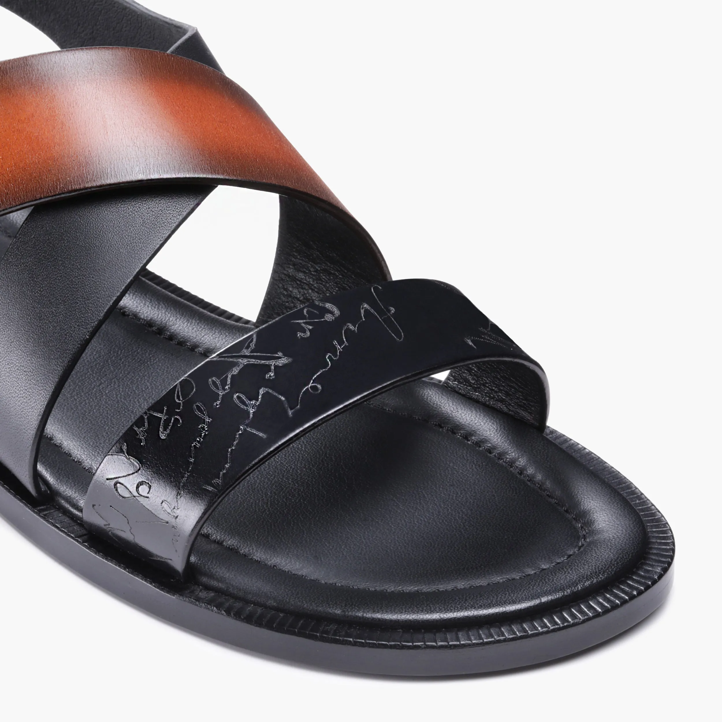 Japanese Sandals Wood Men's Black And Brown Buckle Sandal