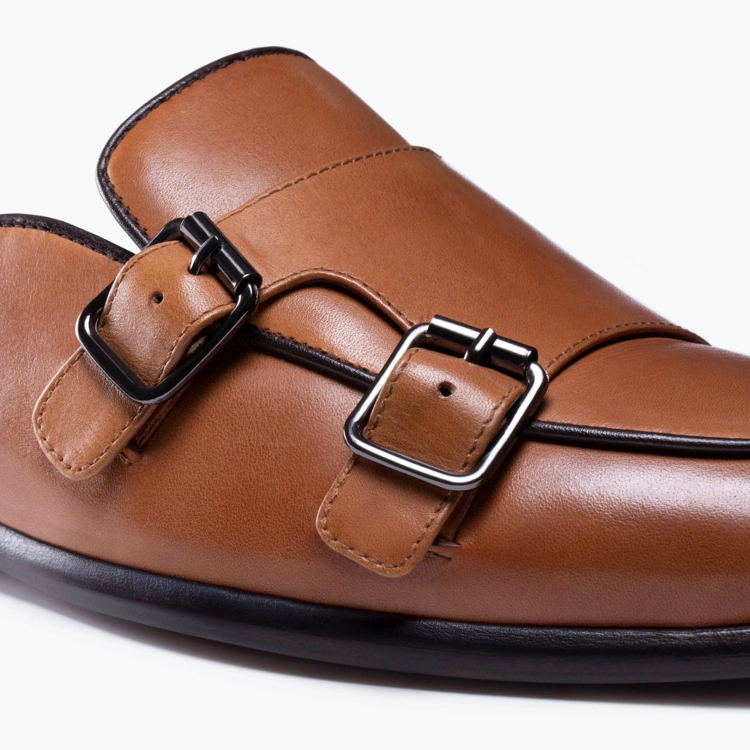Sandals With Wedge Men's Brown Leather Mule
