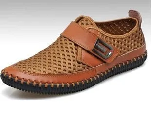 Mens Sandals PU Leather Slip On Men Shoes Soft Comfortable Shoe Show Sandals