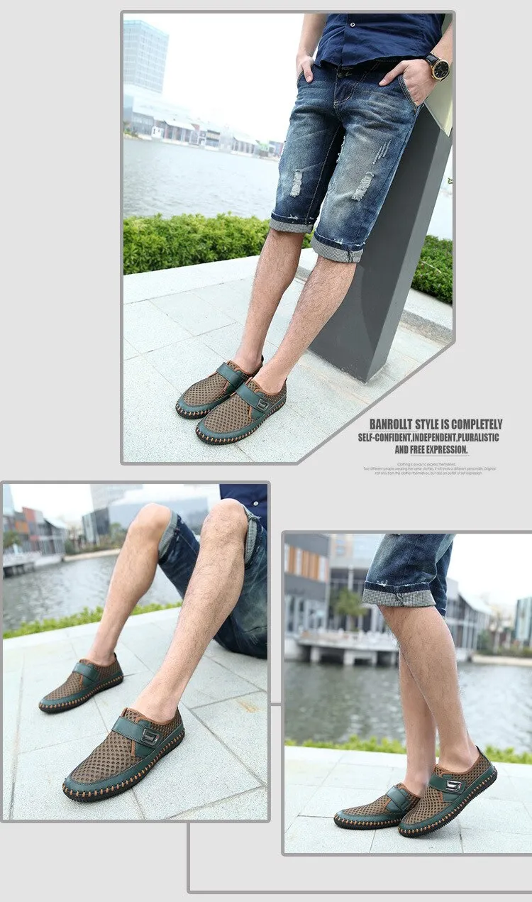 Sandals Greece Mens Sandals PU Leather Slip On Men Shoes Soft Comfortable